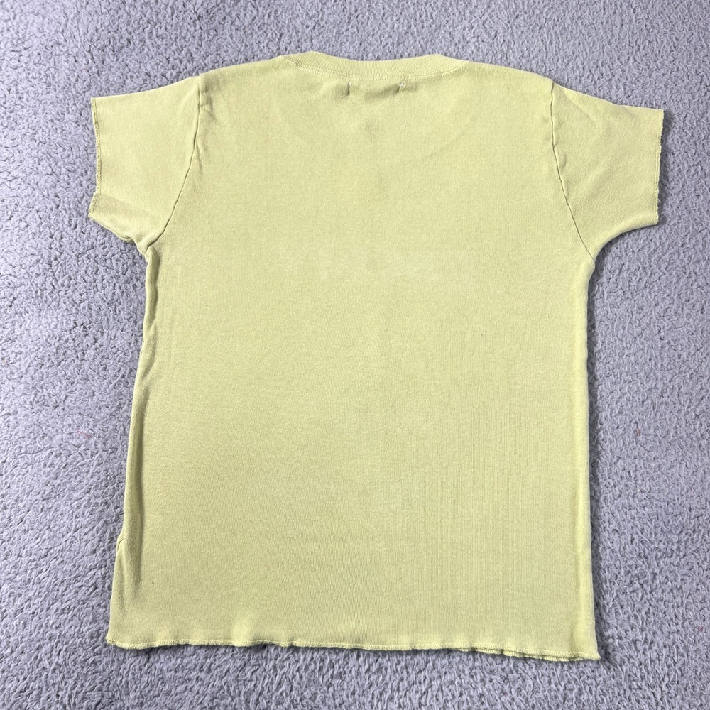 DKNY T-Shirt Women's M/L Avocado Green Logo Baby Tee Vintage 90s Made in USA NWT - Picture 2 of 9
